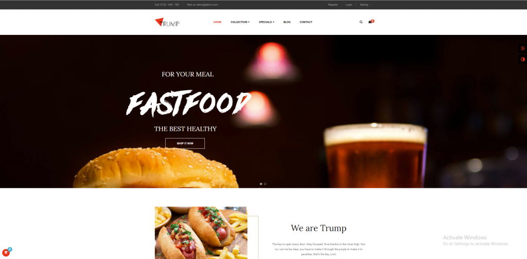 Leo Trump best free Prestashop themes 2019 for food