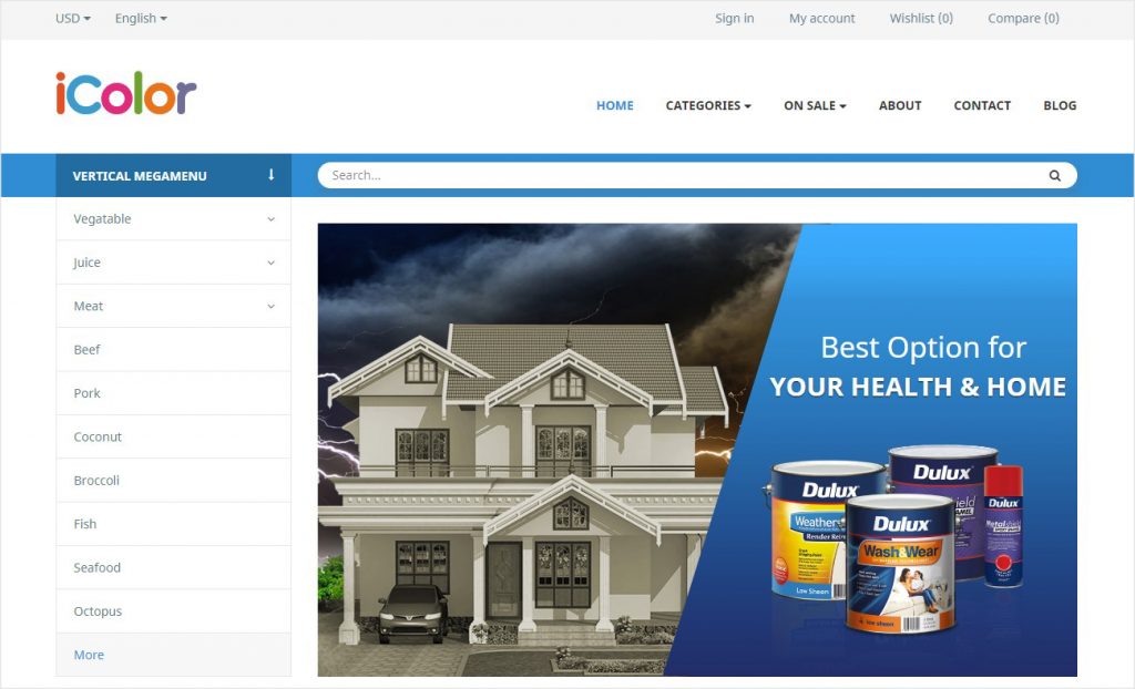 icolor paint store prestashop theme