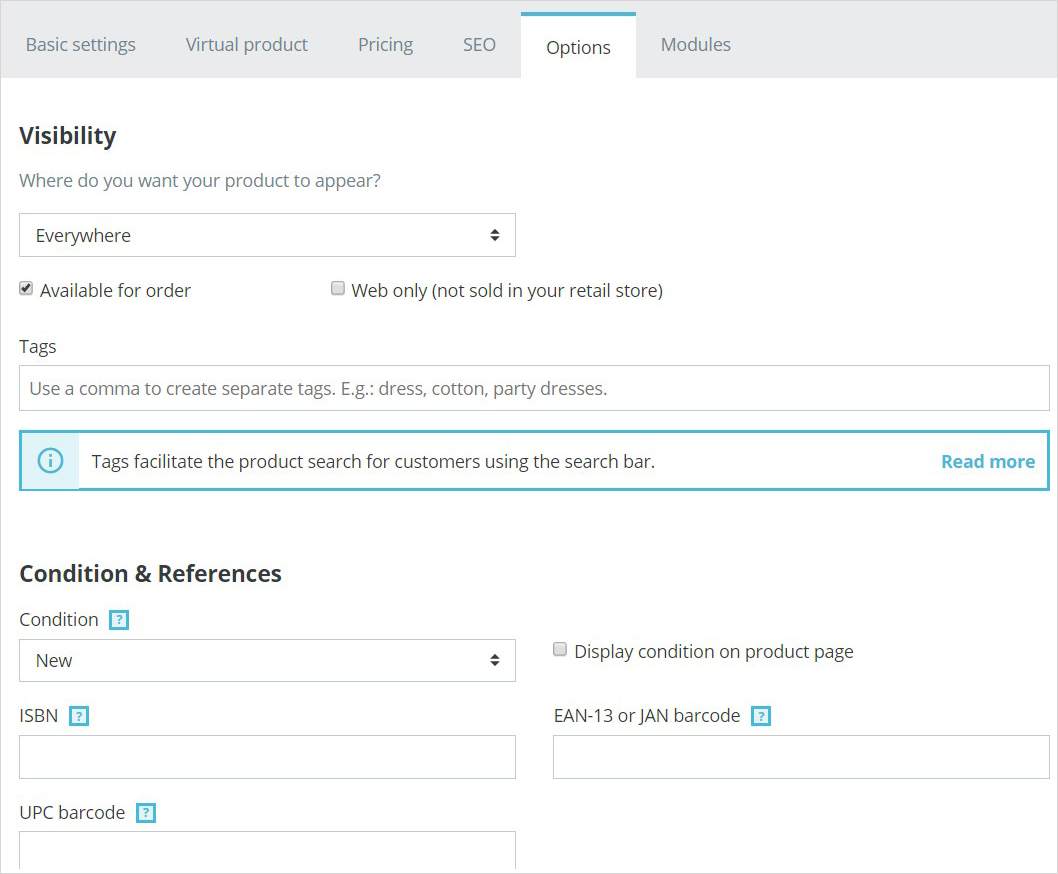 8.Create virtual product Visibility Condition & References Customization Attached files