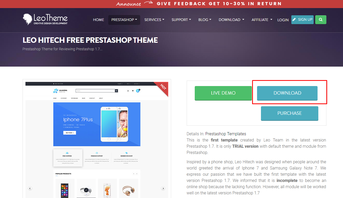 download free prestashop 1.7 theme