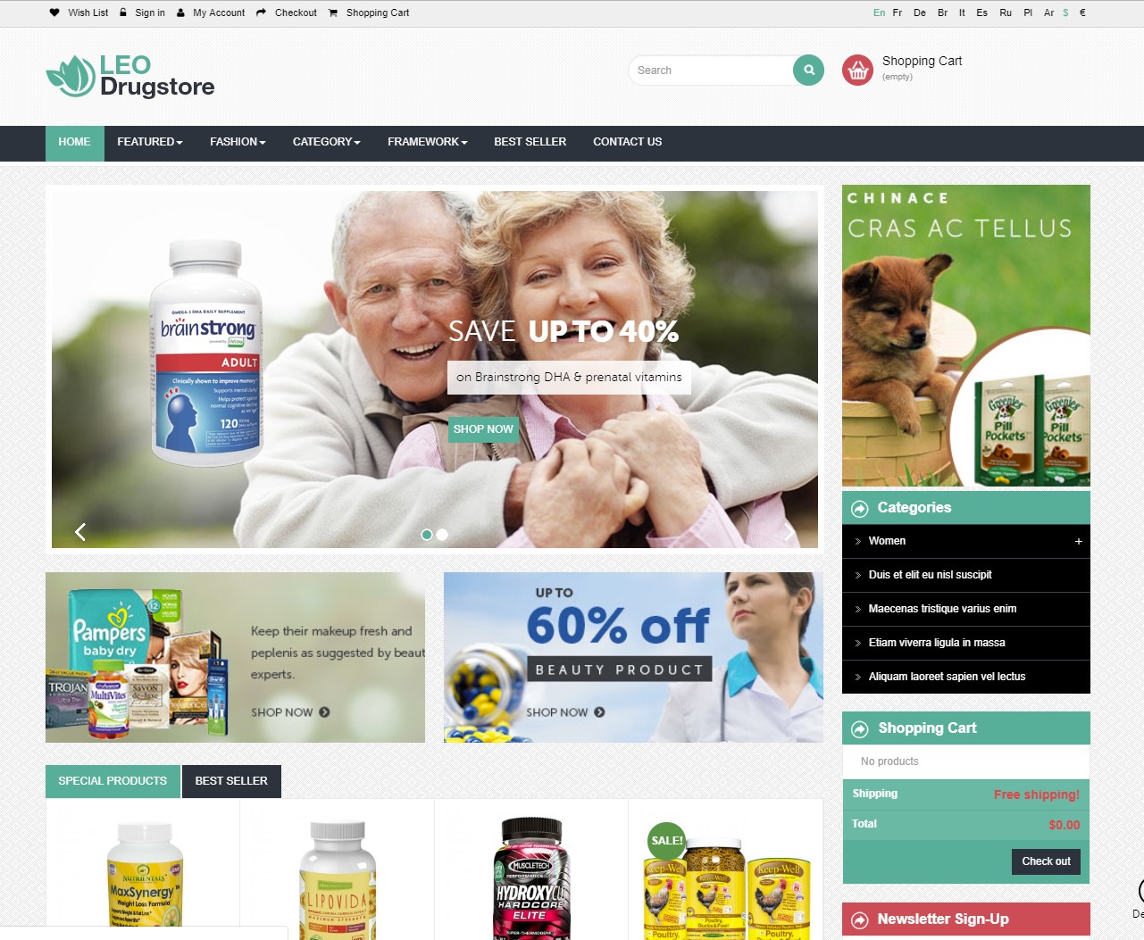 leo drug store healthy medical prestashop themes