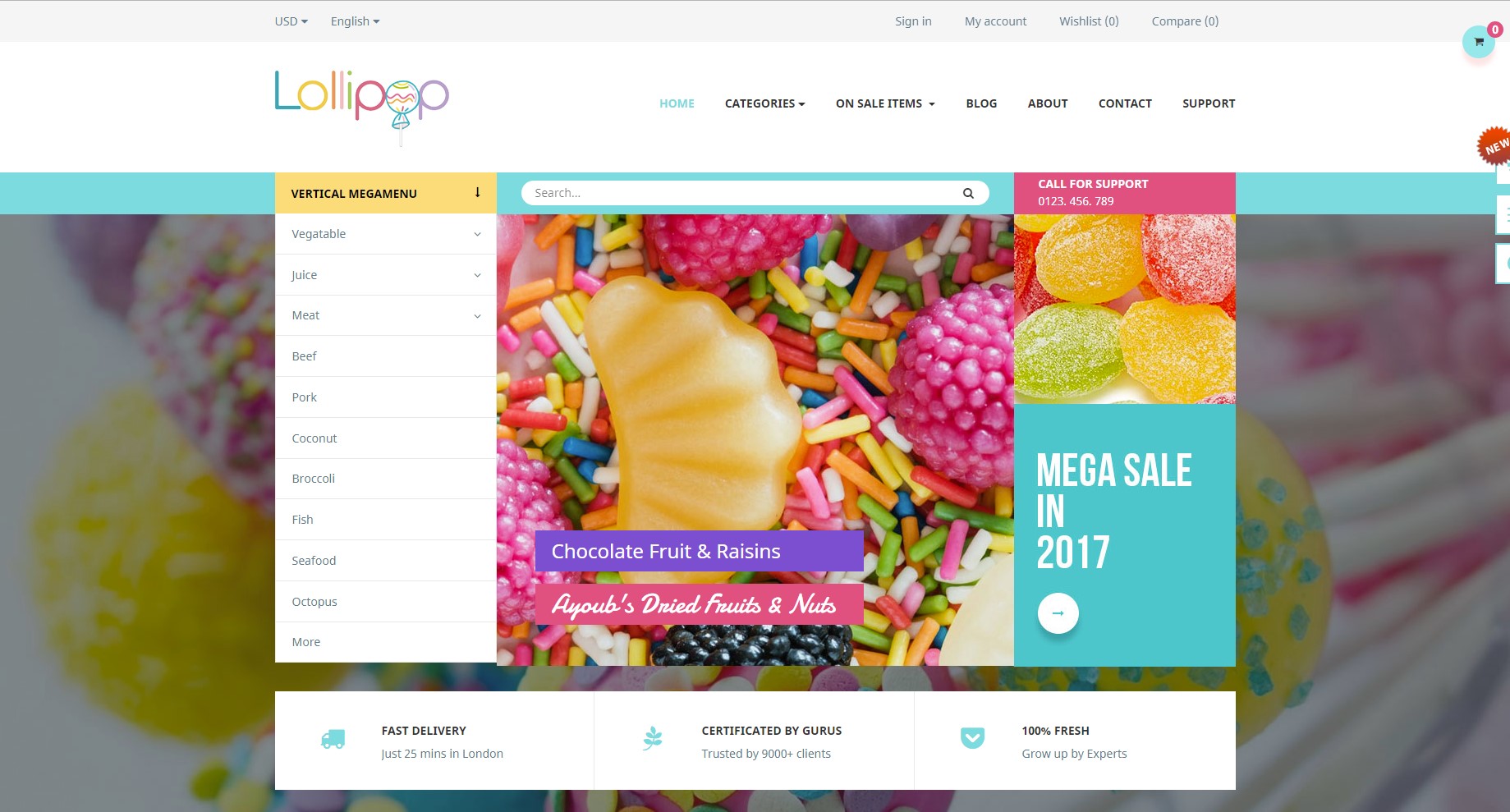 leo lollipop candy prestashop business theme