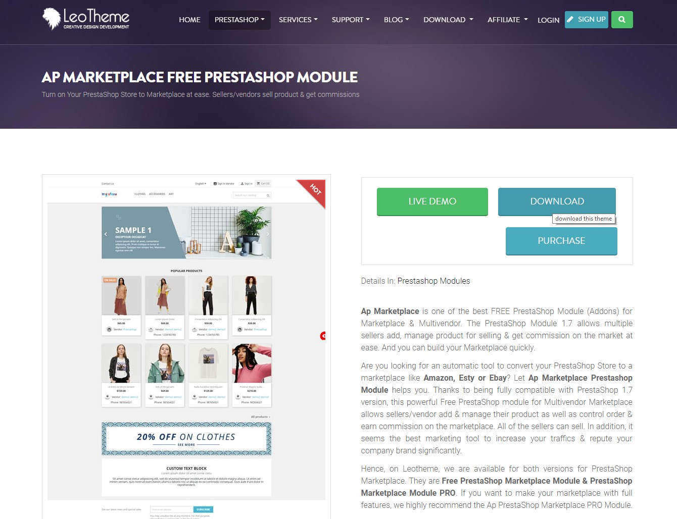 ap marketplace free prestashop module - download
