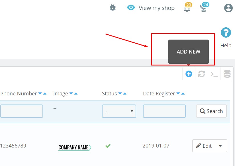 add new vendor prestashop 1.7