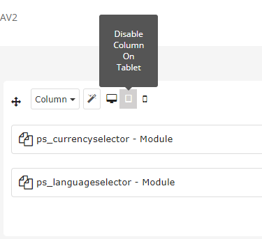 icon enable/disable column on tablet
