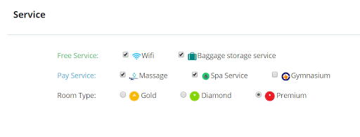 Select Room Service in Ap Booking Module