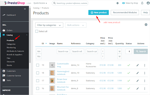 create a product for Booking as Prestashop