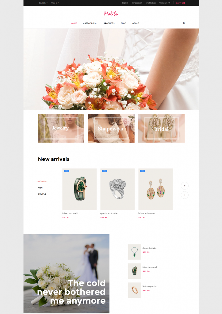 Leo Malibu Free Beautiful Homepage Layout Design