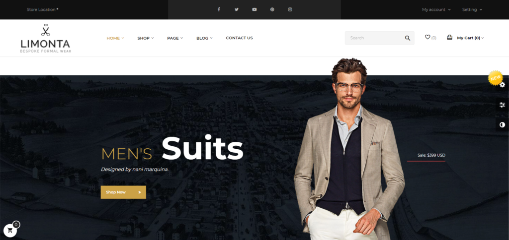 Bos Soucer Men's Suits and Clothing Prestashop Theme