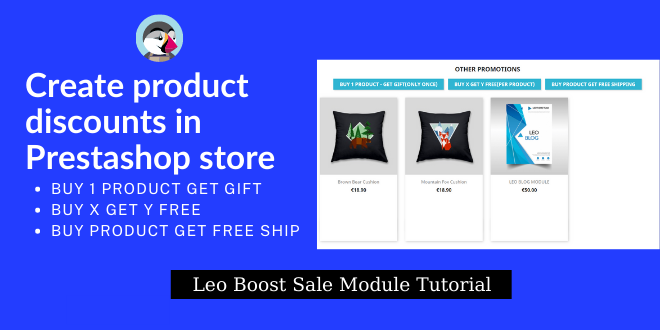 Create product discounts in Prestashop store in 3 types
