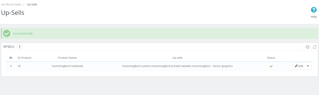 Successfully add upsell product list Prestashop