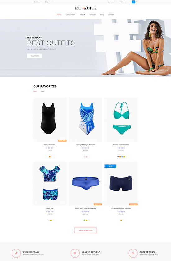 Leo Azutus Swimwear Prestashop Theme