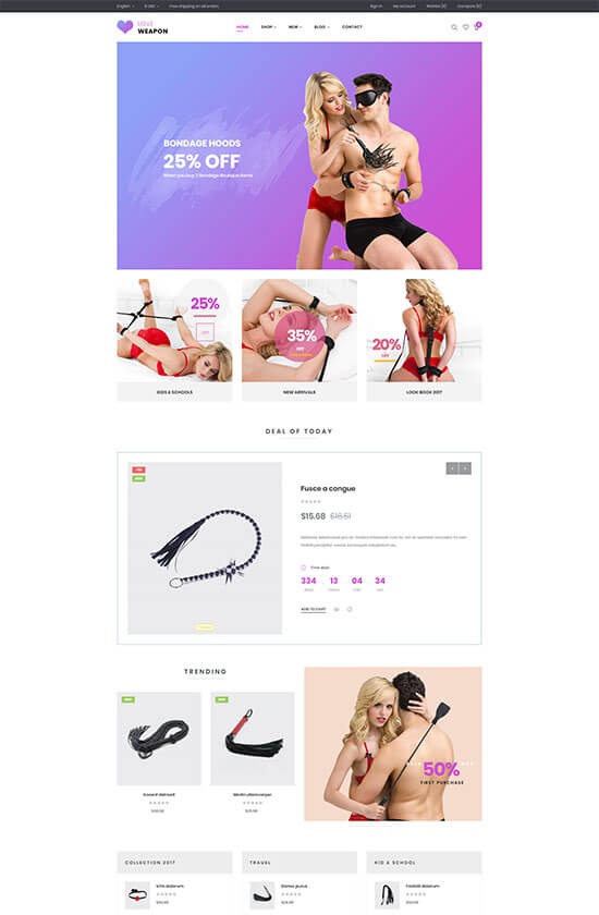 Leo Love Weapon Prestashop Theme Adults