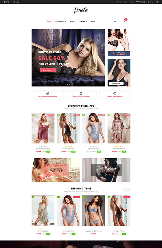 Leo Venete Nightwear Fashion Prestashop Theme