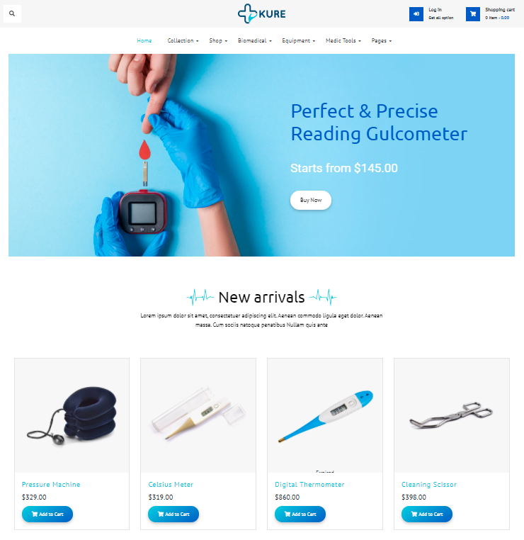 Corona Medical Shop Shopify Theme - Kure