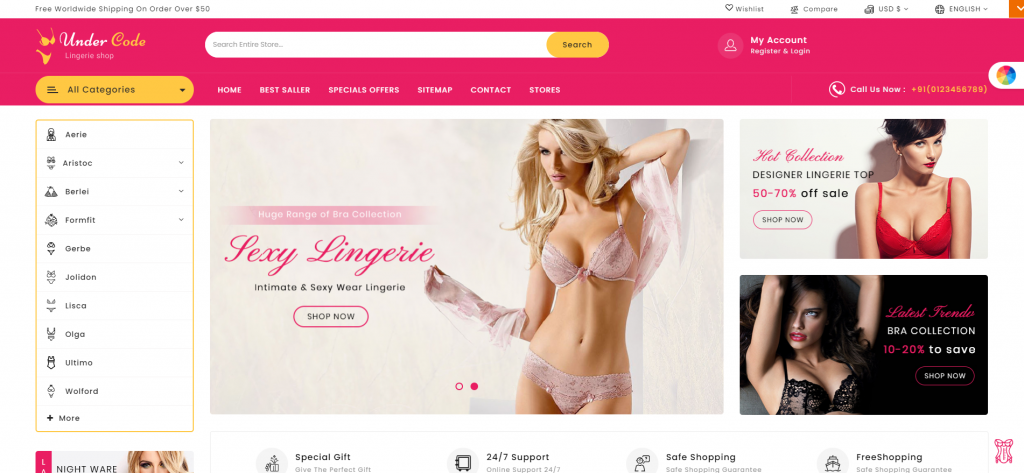 UnderCode - The Lingerie PrestaShop Theme