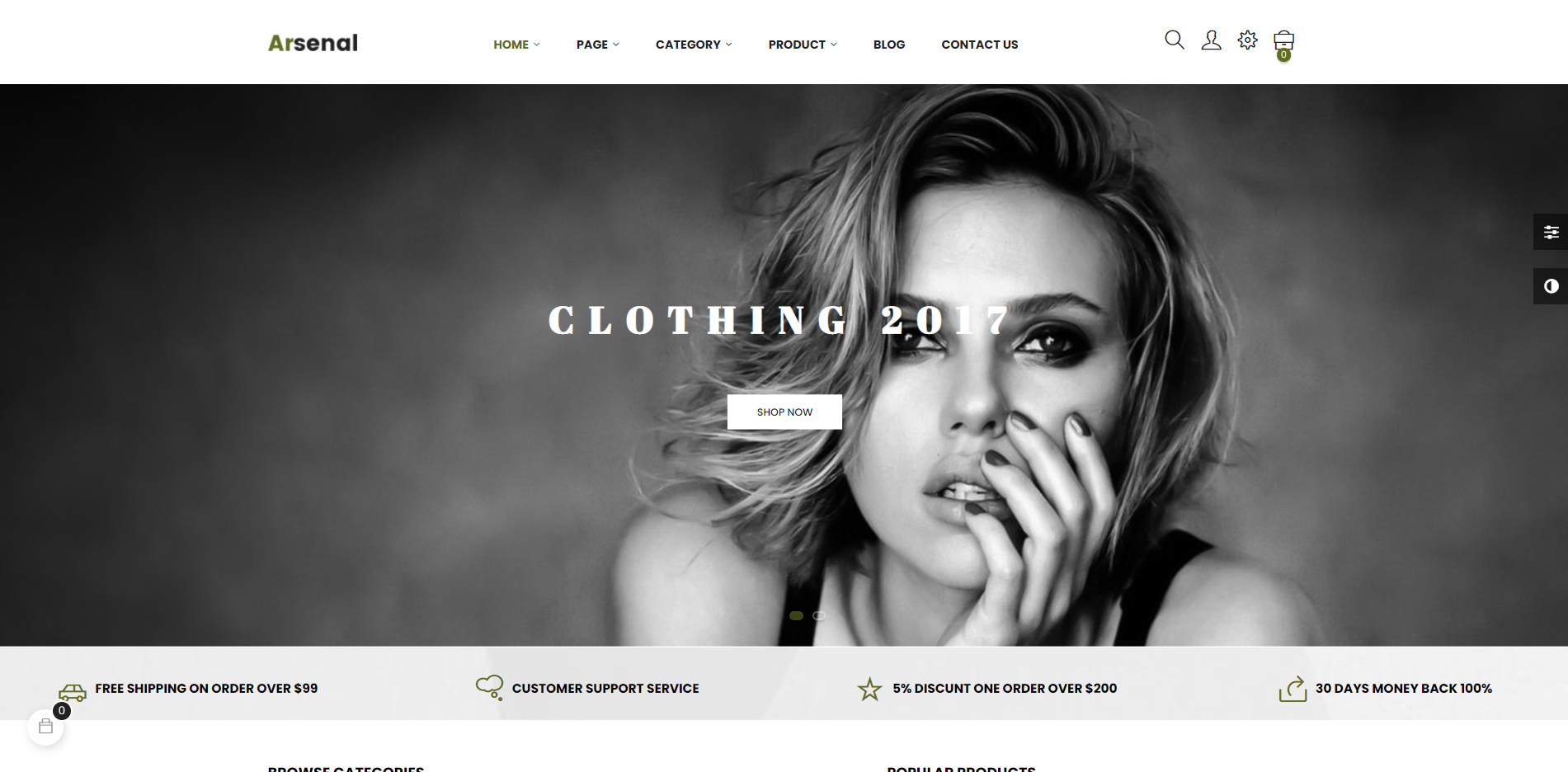 Arsenal Fashion Shoes and Accessories store Prestashop template