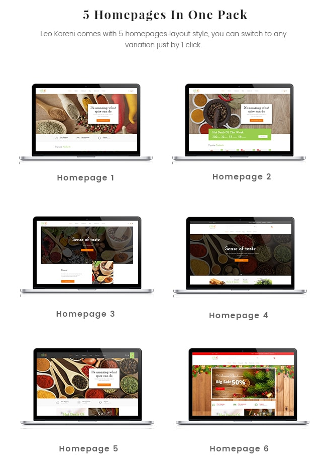 Koreni spices theme multihomepage