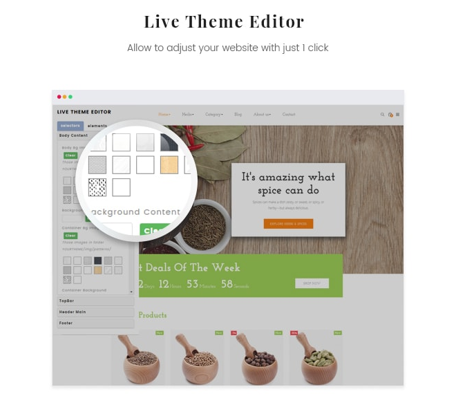 Live theme editor