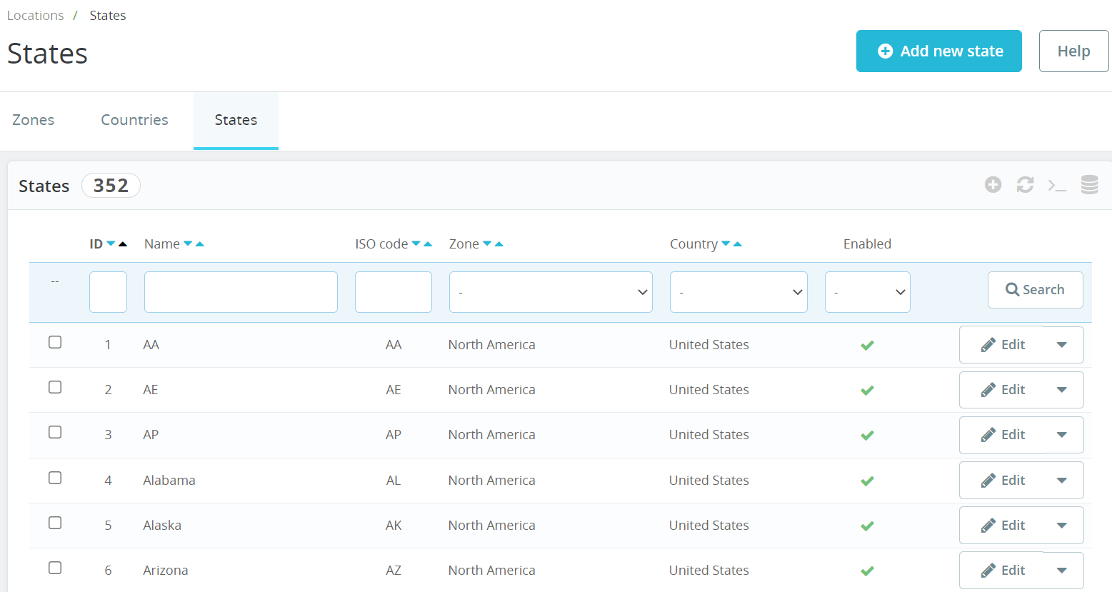 states in tax configuration