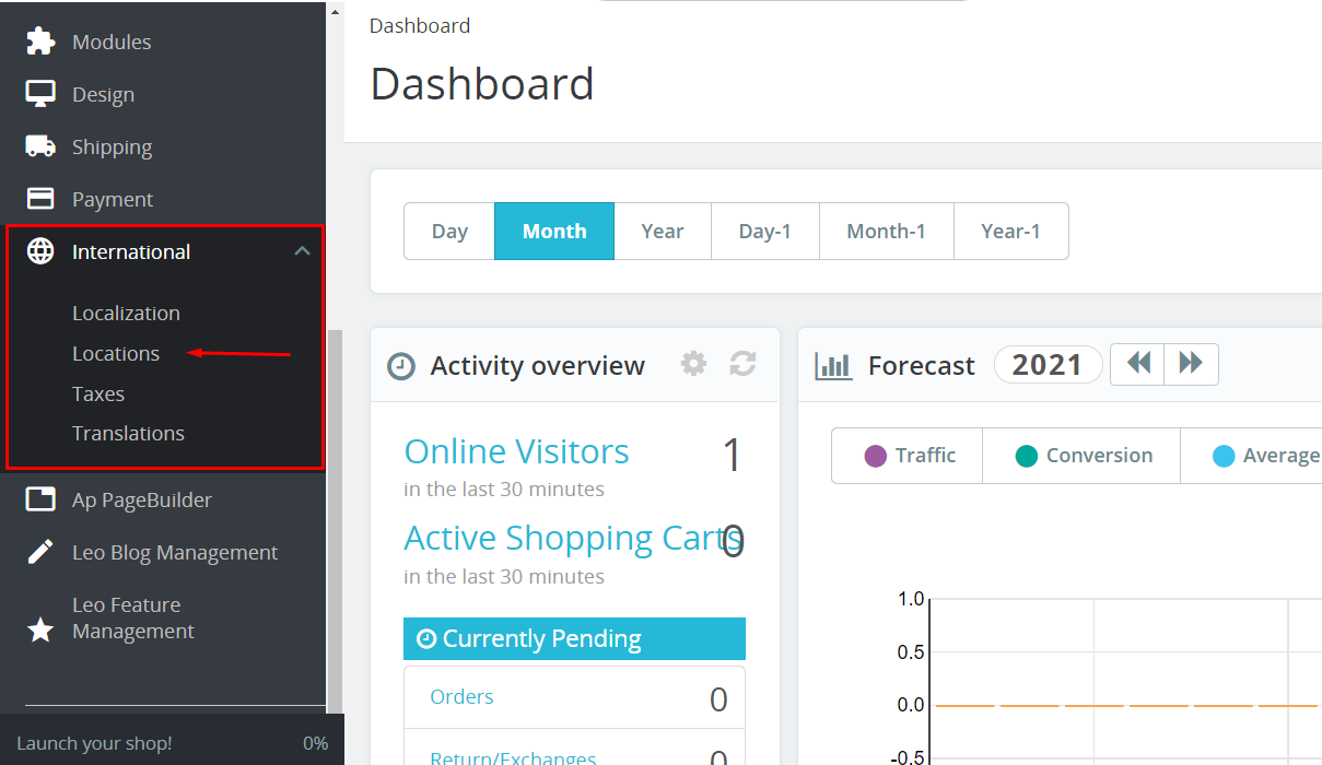 configure tax locations in Prestashop admin