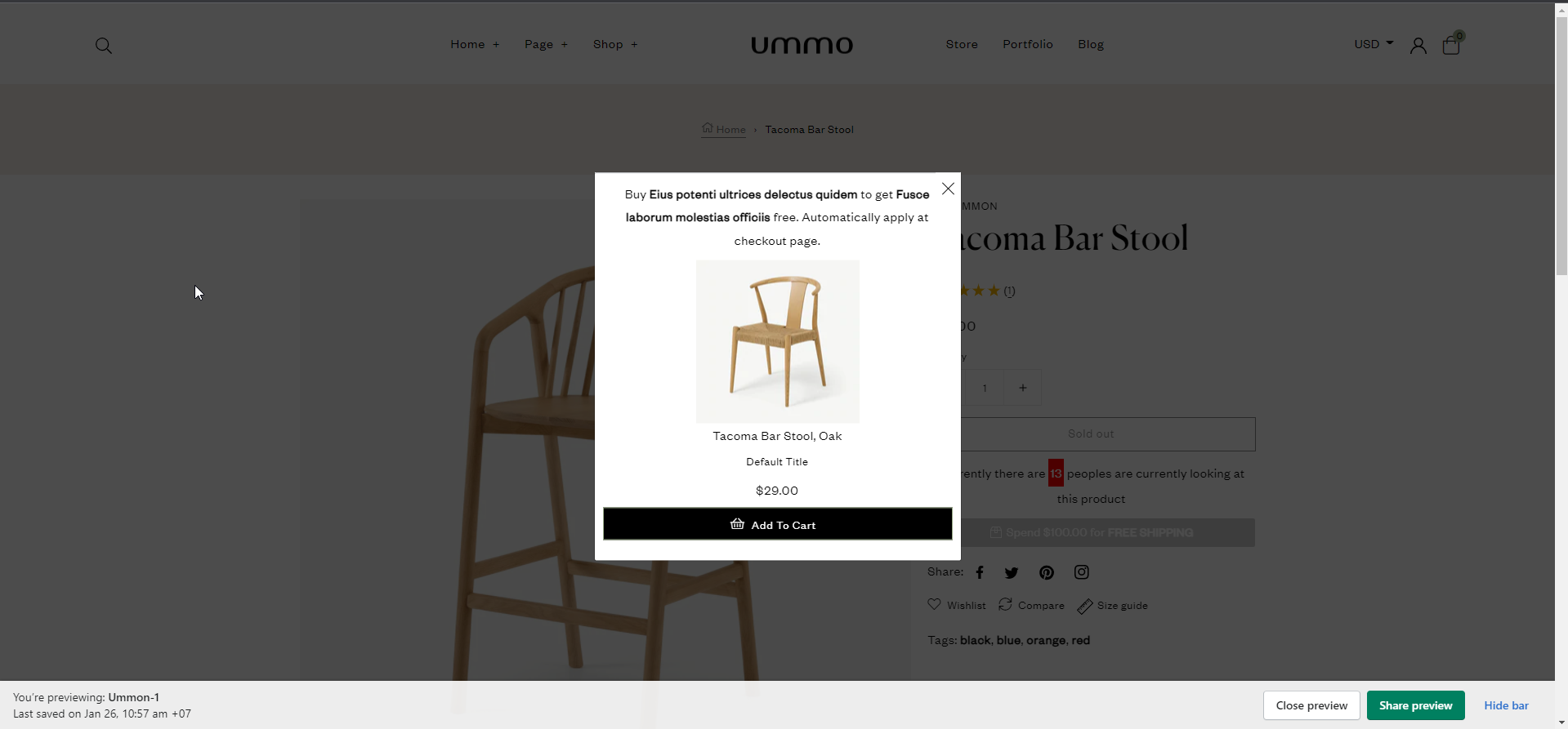upsell popup feature in apollo shopify framework 5.0