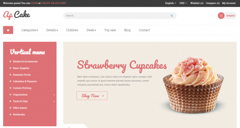 Ap Cake best free Prestashop themes 2019