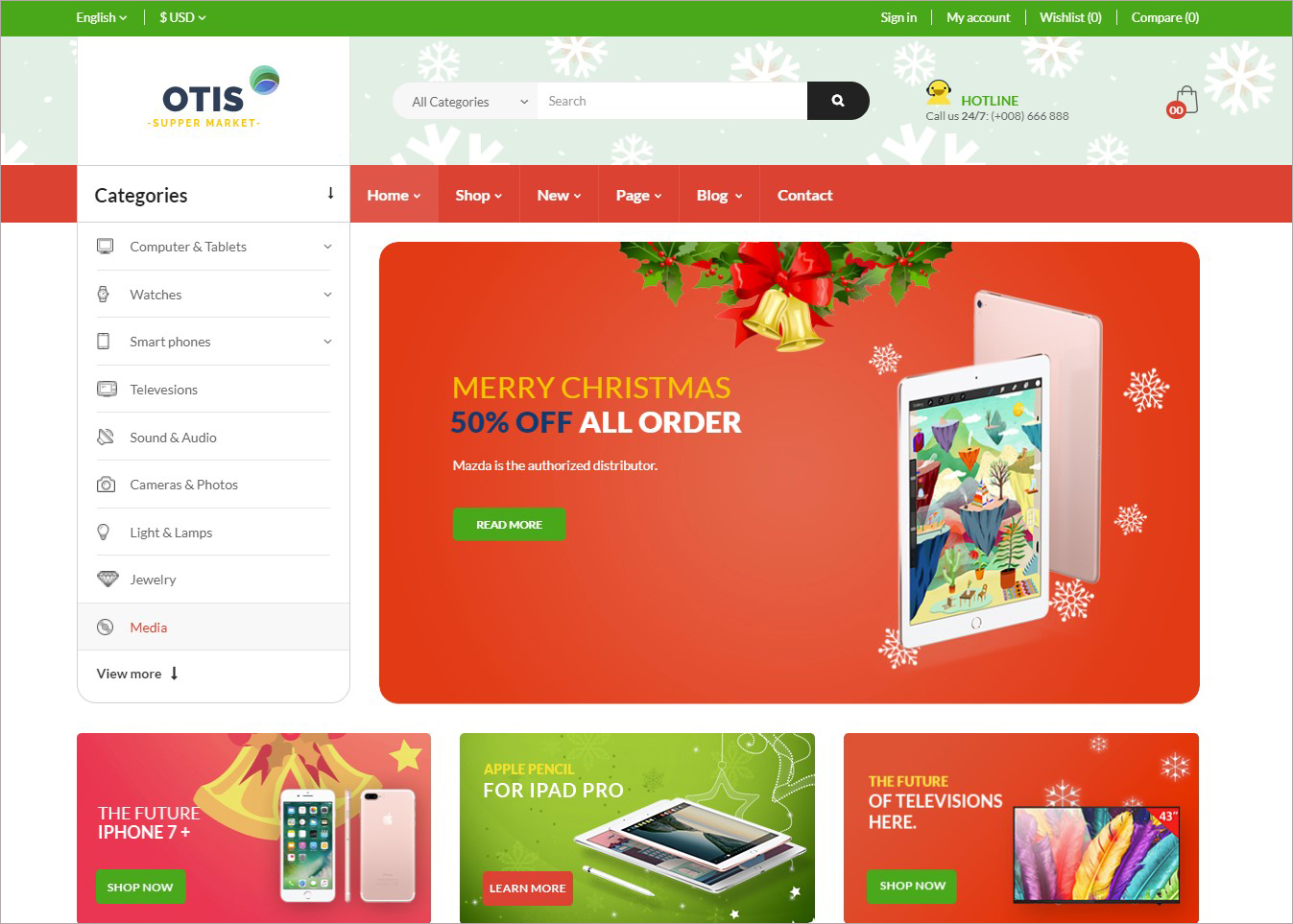 leo otis christmas prestashop theme