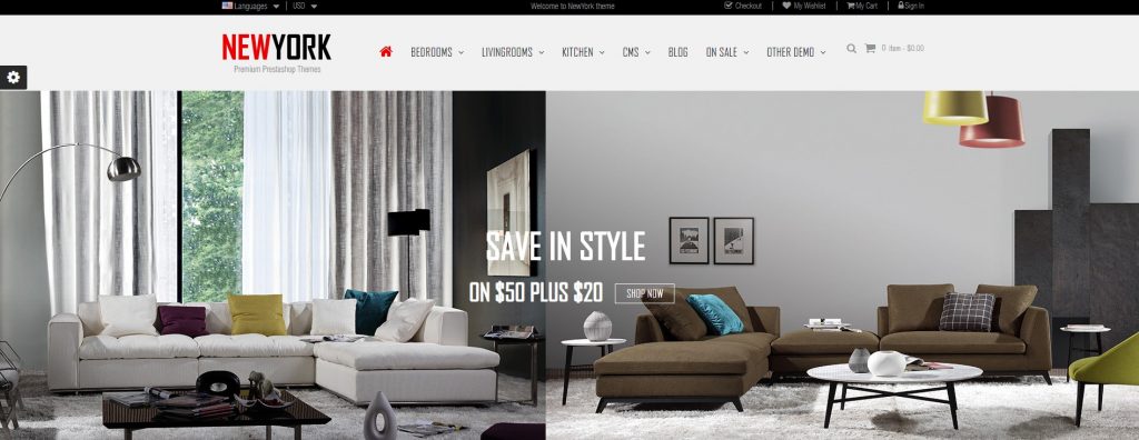 newyork prestashop theme for sofa