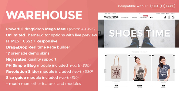 warehouse prestashop 1.6 & 1.7 theme