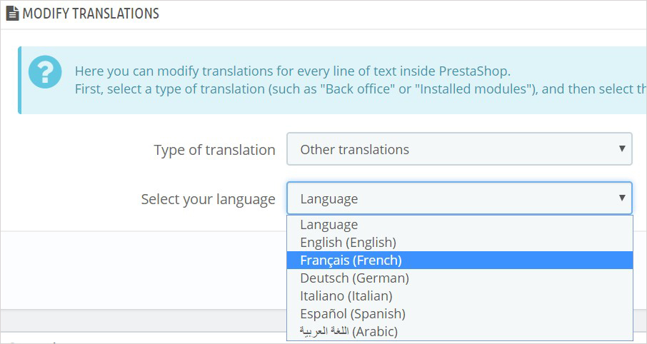 other translation prestashop 1.7.5