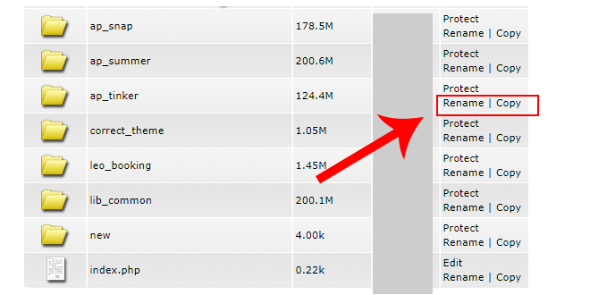 rename copy file at cpanel