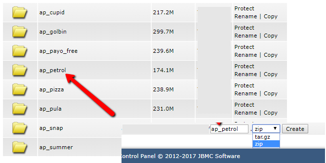 zip file cpanel