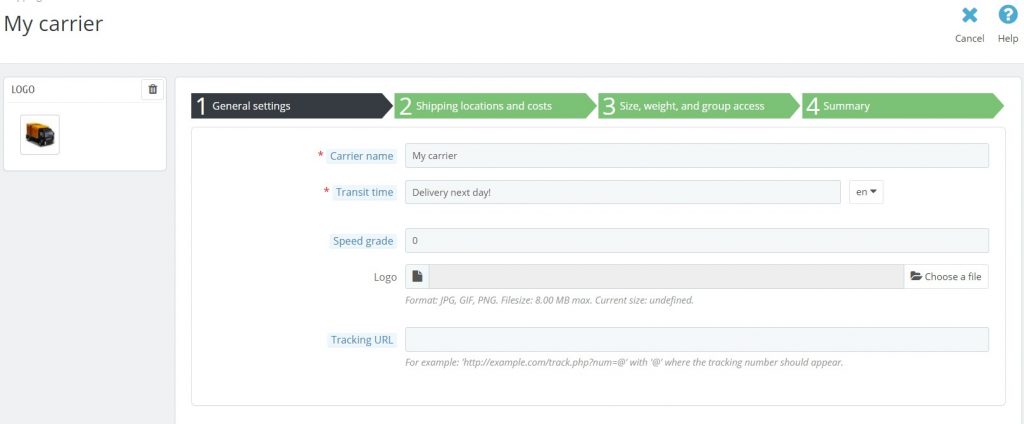 Add Carrier PrestaShop 1.7.5 Fast | Shipping Carrier PrestaShop