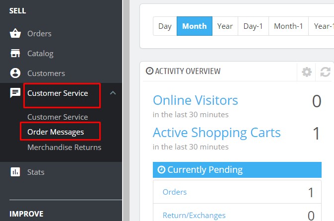 manage order messages prestashop 1.7.5