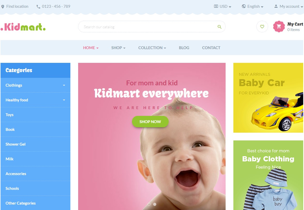 leo kidmart best baby store prestashop themes