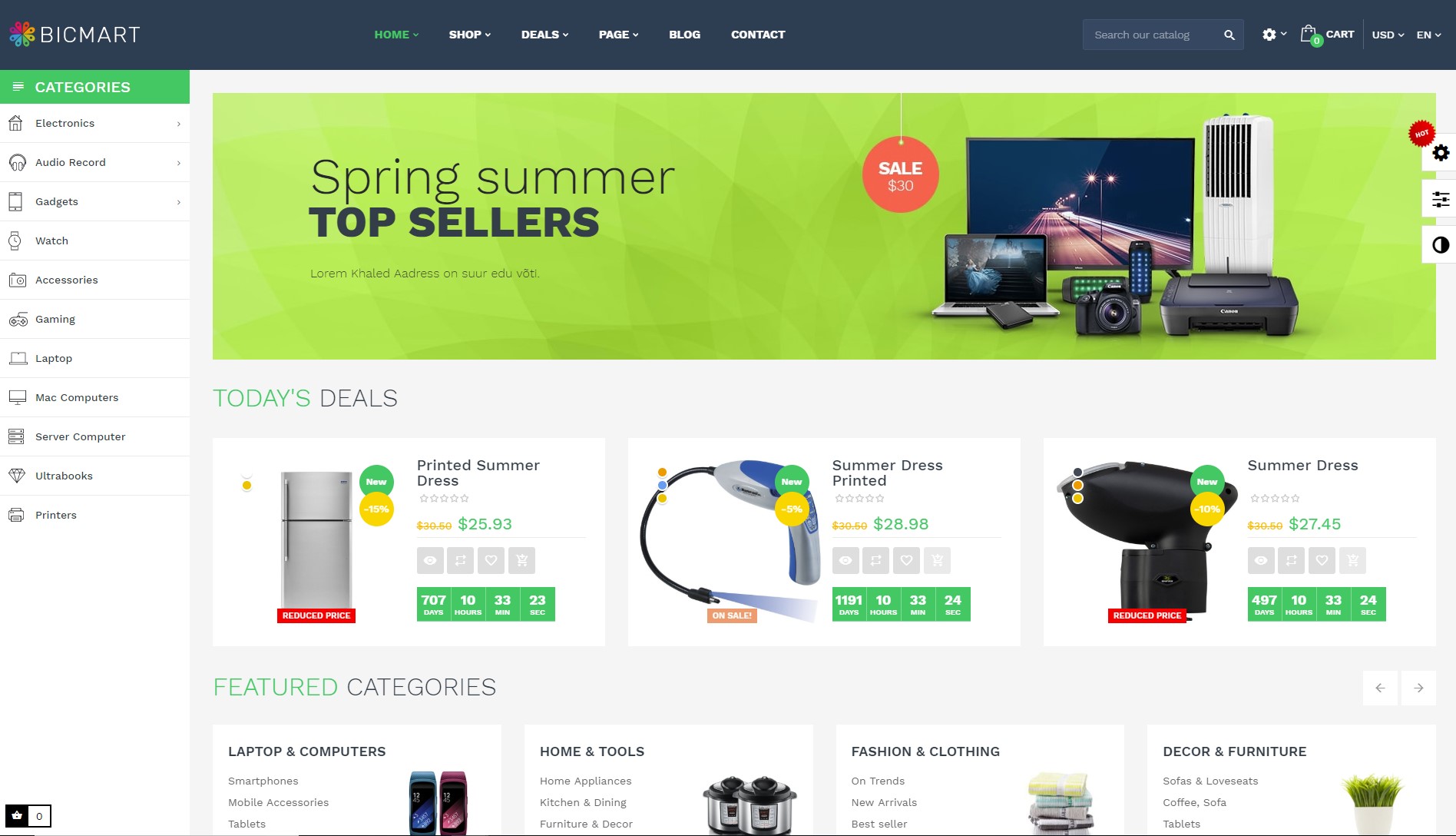 leo bicmart marketplace prestashop business theme