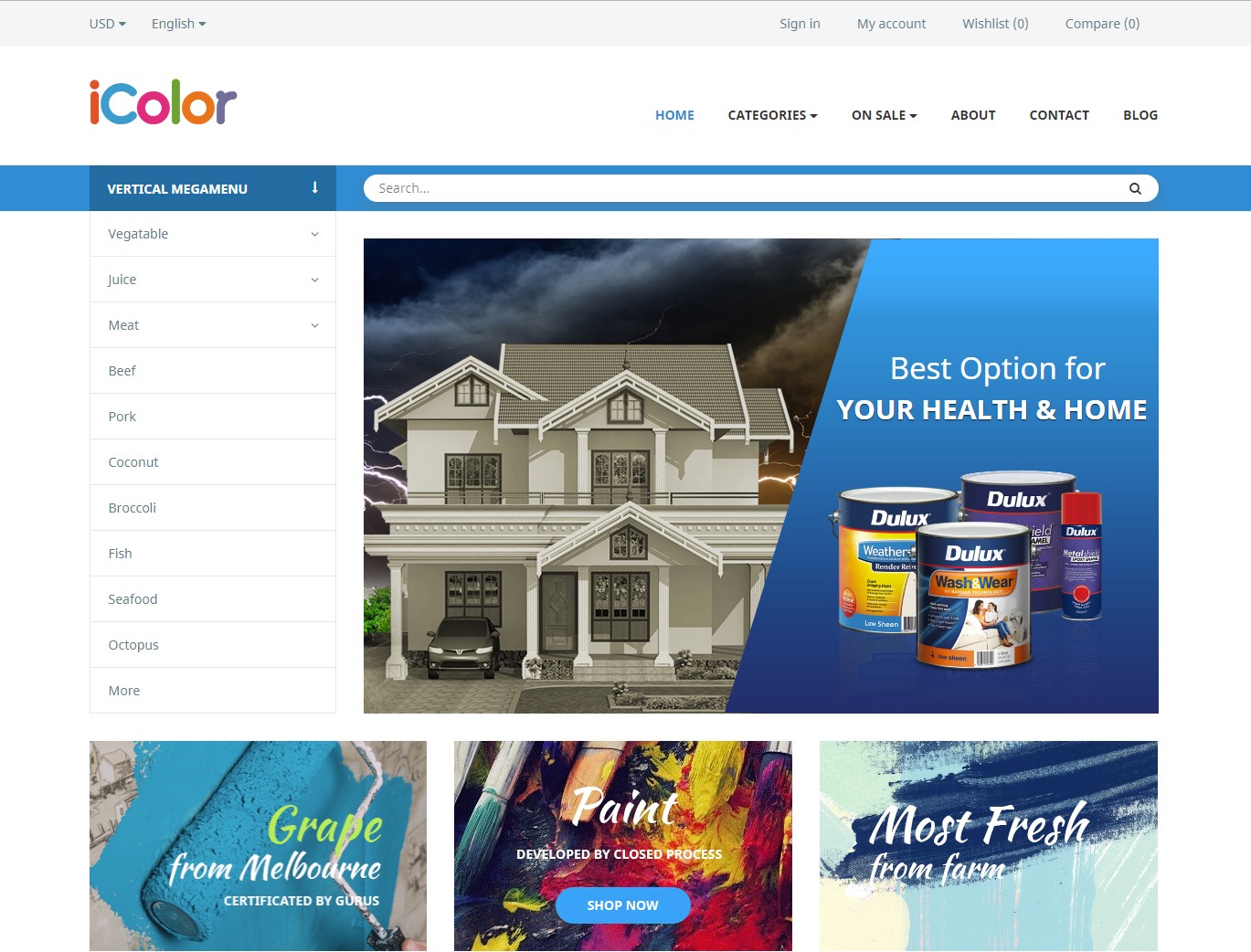 leo icolor paint supply prestashop business theme