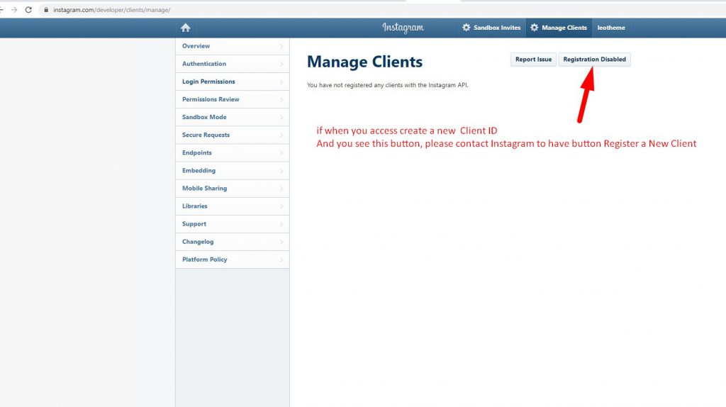 Instagram Registration Disabled