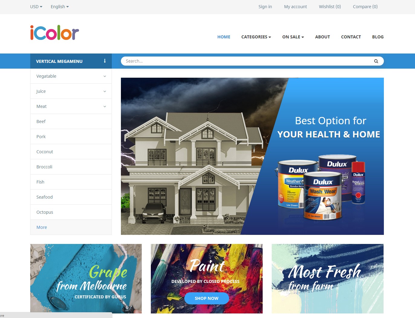 Leo Icolor Paint Store PrestaShop Theme