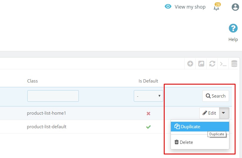 edit duplicate delete ap product list builder prestashop 1.7