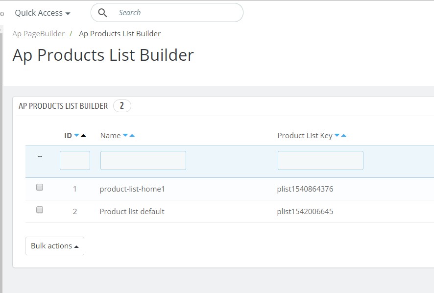 manage ap product list builder