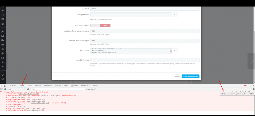 Error address token not defined