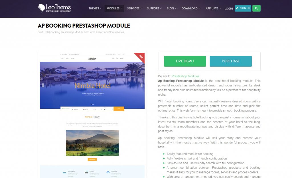 access to install ap-booking-prestashop-module-leotheme