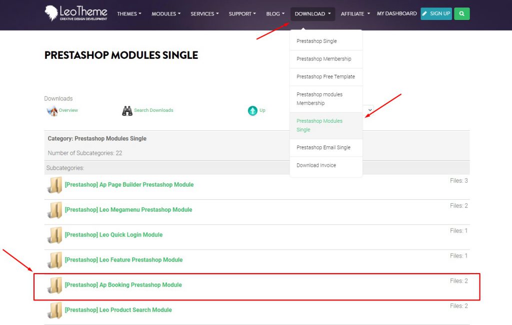 download ap booking prestashop module