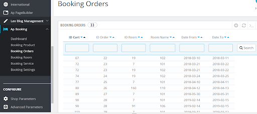 manage order in Ap Booking Module