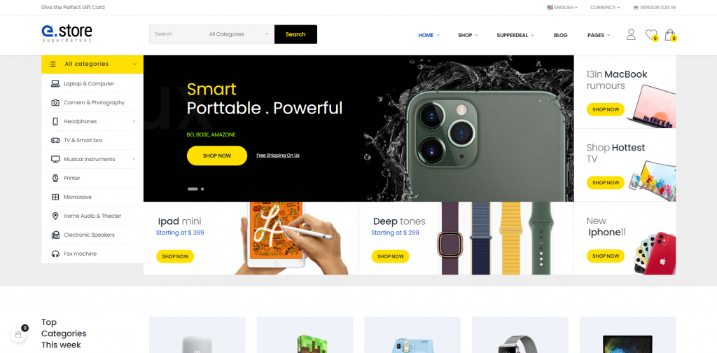 Estore Hitech shop Prestashop Theme