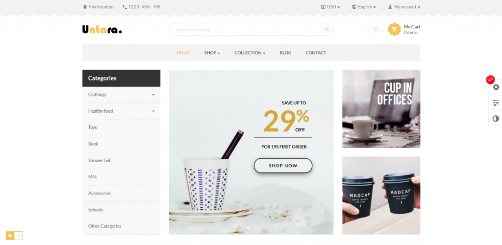 Leo Untara Coffee Cup Prestashop Theme