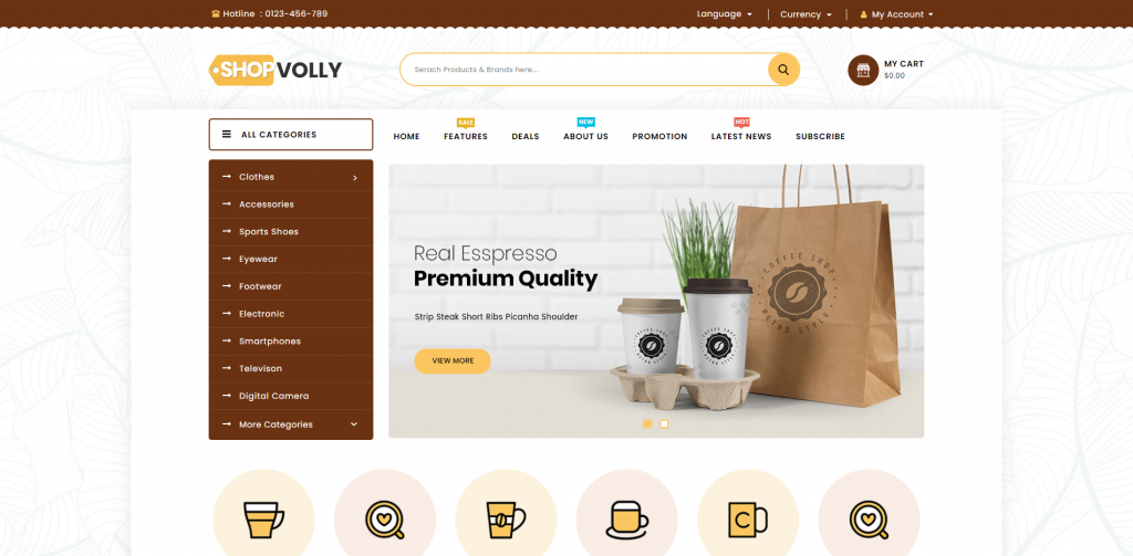 ShopVolly Coffee and Multipurpose Prestashop 1.7 Theme