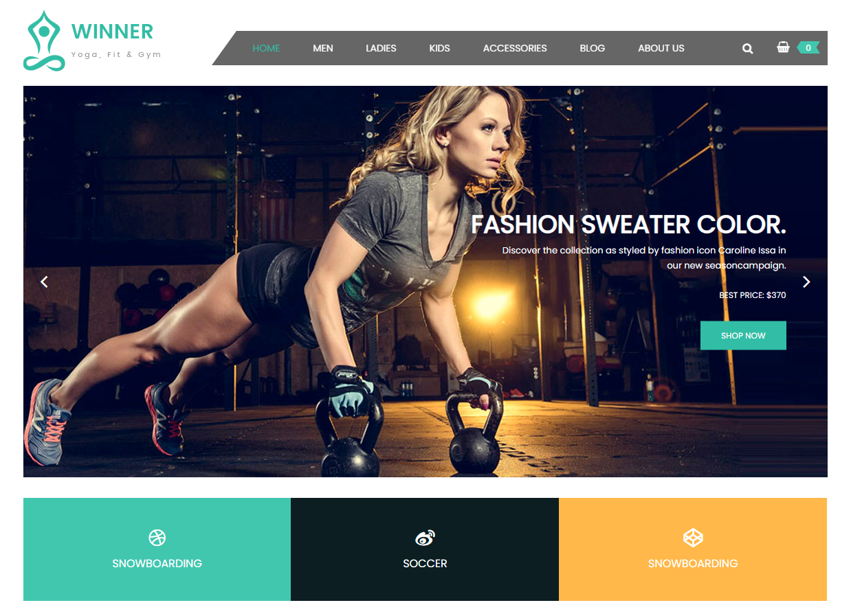 Winner - Yoga Gym & Fitness Responsive PrestaShop 1.7 Theme